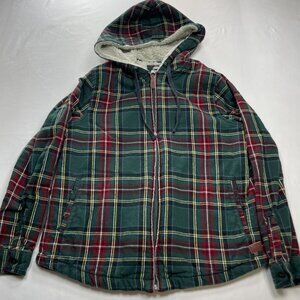 L.L.Bean Scotch Plaid Sherpa Lined Hoodie Size Small
